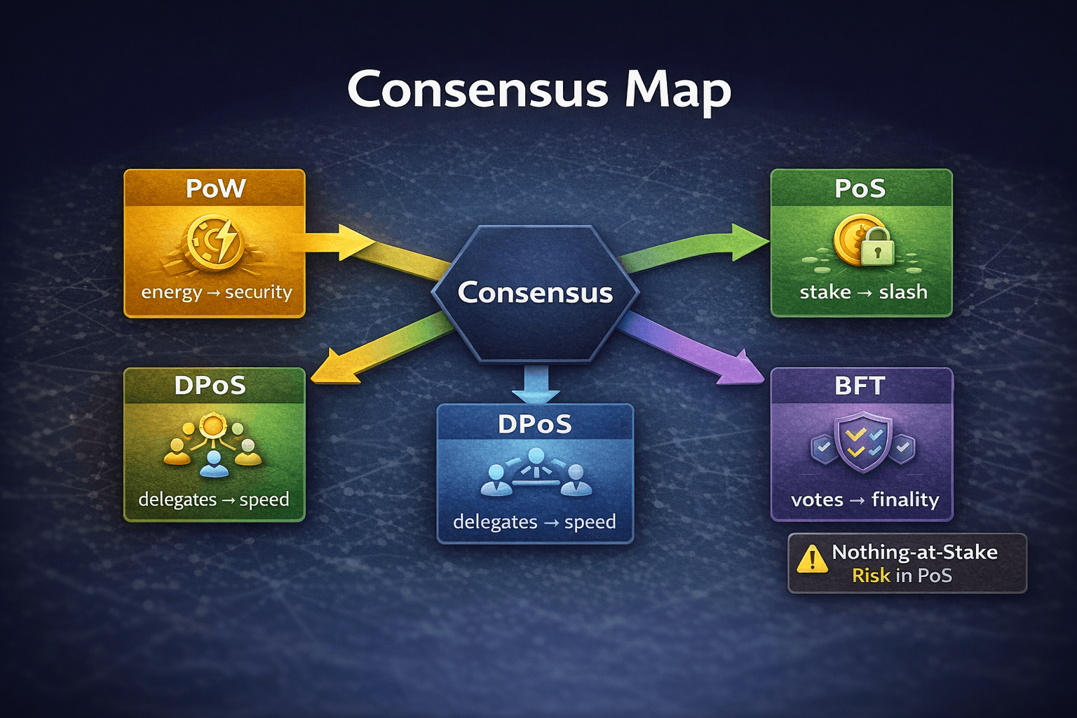 합의 알고리즘, 한 번에 정리하기: PoW·PoS·DPoS·BFT